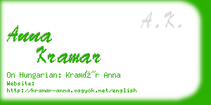 anna kramar business card